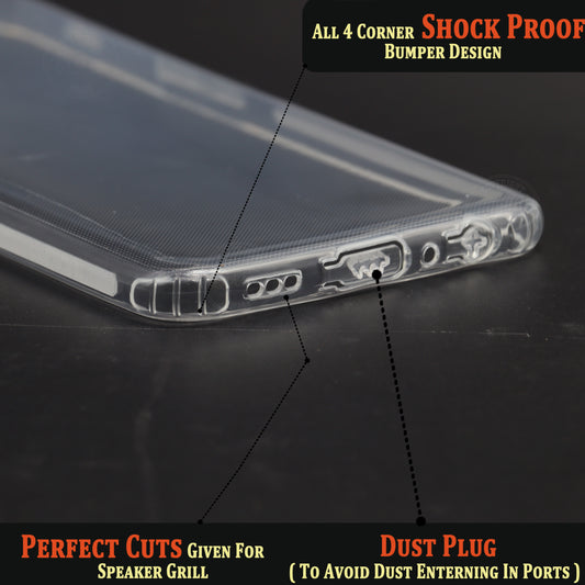 VAKIBO Super Premium Soft TPU Transparent Case With Dustplug,Side Grip,Corner Protection,lanyard Cuts,Camera Protection Suitable for Oppo F19 Pro Plus