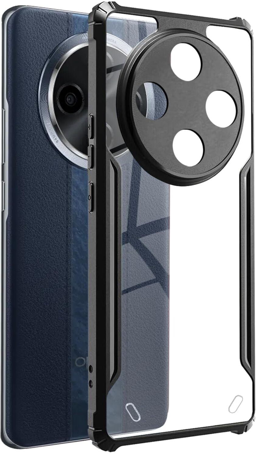 VAKIBO Super Premium Black Border Transparent Case With Corner Protection & Camera Protection Suitable for Oppo F27 Pro Plus