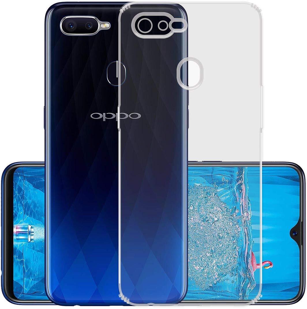 VAKIBO Super Premium Soft TPU Transparent Case With Dustplug,Side Grip,Corner Protection,lanyard Cuts,Camera Protection Suitable for Oppo A5