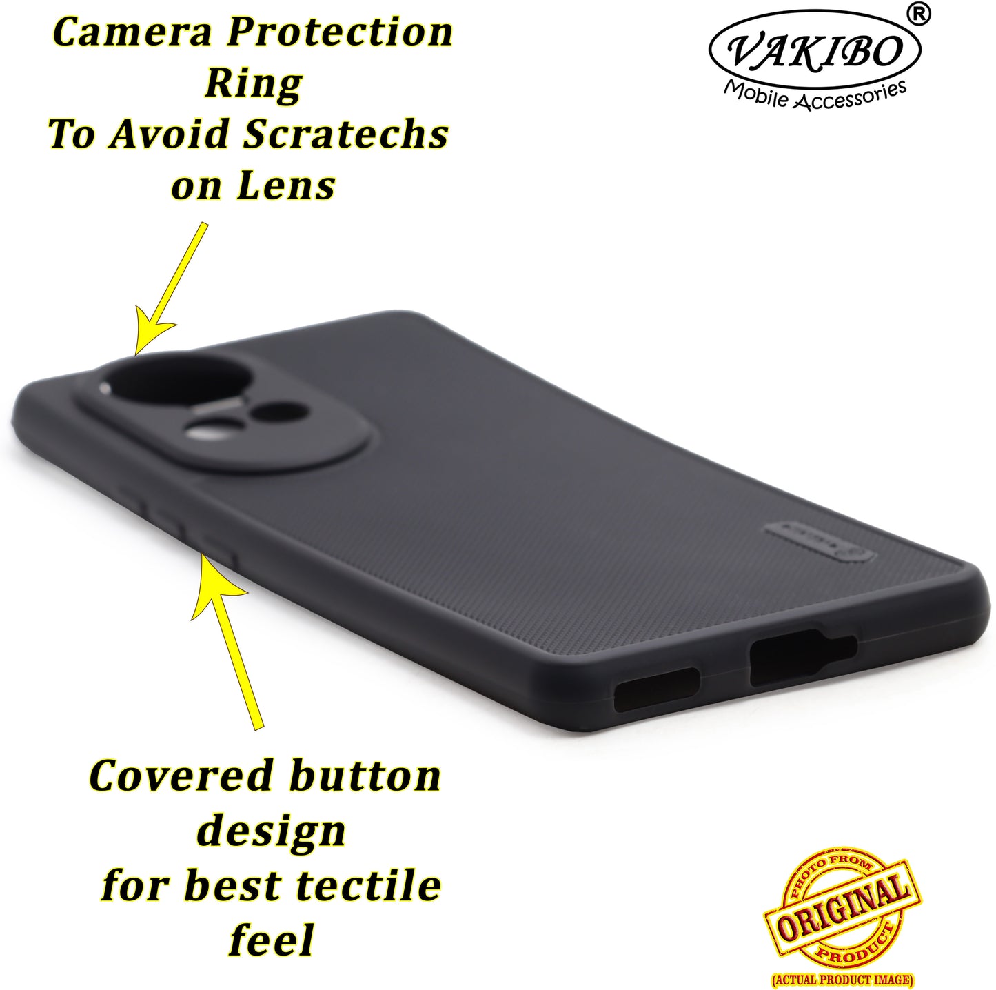 VAKIBO Dotted Black Coloured Made with Silicon Rubber TPU Back Cover Case Suitable for Oppo Reno 10 Pro