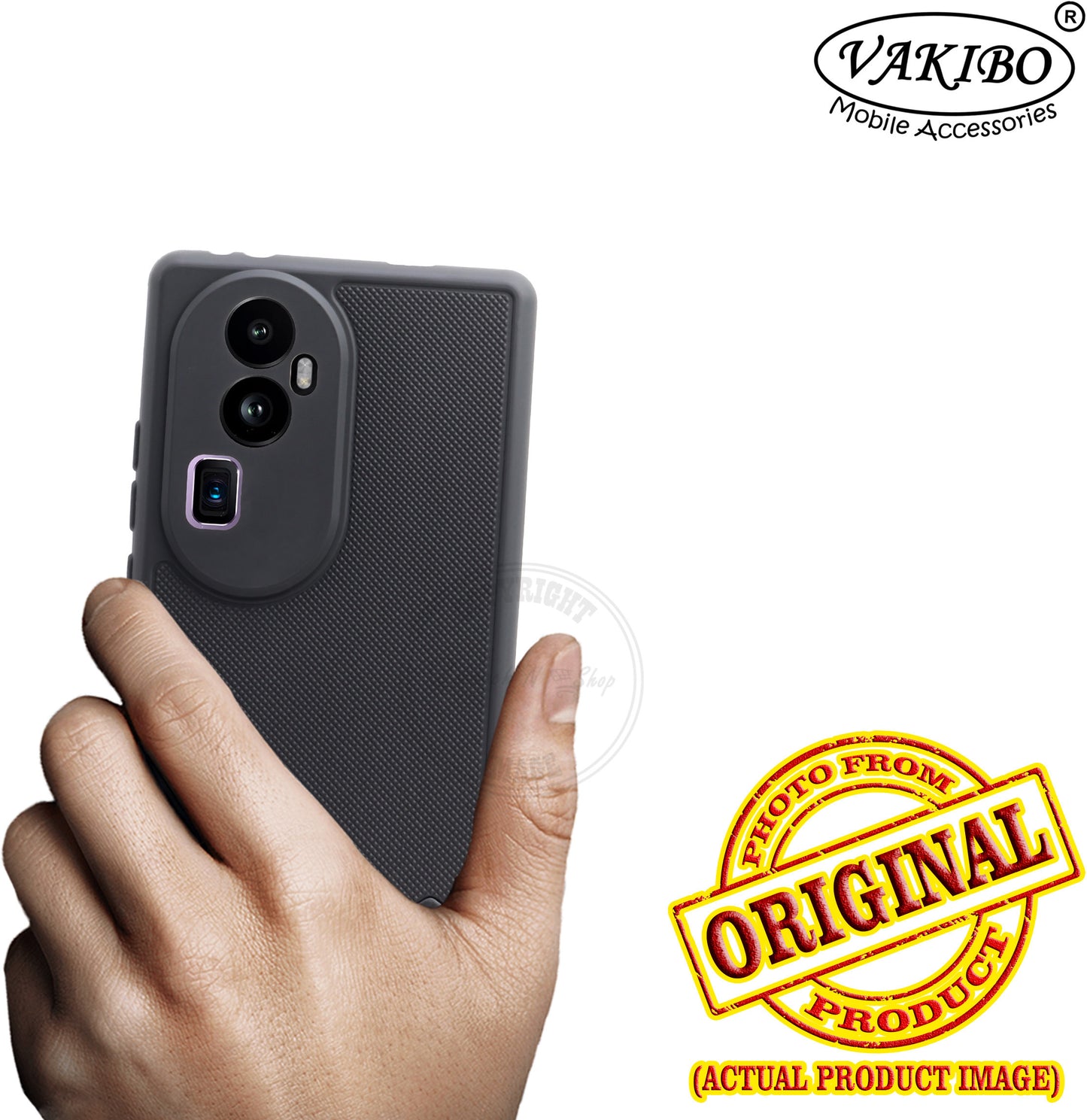 VAKIBO Niukin Dotted Design Black Coloured Soft TPU Rubber Back Cover Case With Camera Protection Ring Suitable for Oppo Reno 10 Pro Plus