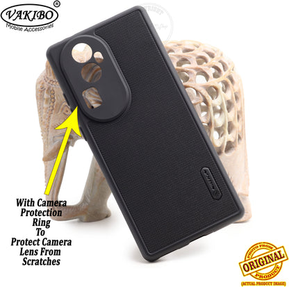 VAKIBO Niukin Dotted Design Black Coloured Soft TPU Rubber Back Cover Case With Camera Protection Ring Suitable for Oppo Reno 10 Pro Plus