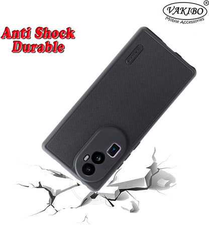 VAKIBO Niukin Dotted Design Black Coloured Soft TPU Rubber Back Cover Case With Camera Protection Ring Suitable for Oppo Reno 10 Pro Plus