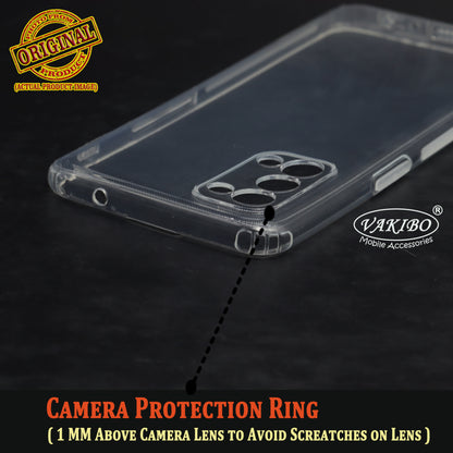 VAKIBO Super Premium Soft TPU Transparent Case With Dustplug,Side Grip,Corner Protection,lanyard Cuts,Camera Protection Suitable for Oppo Reno 5