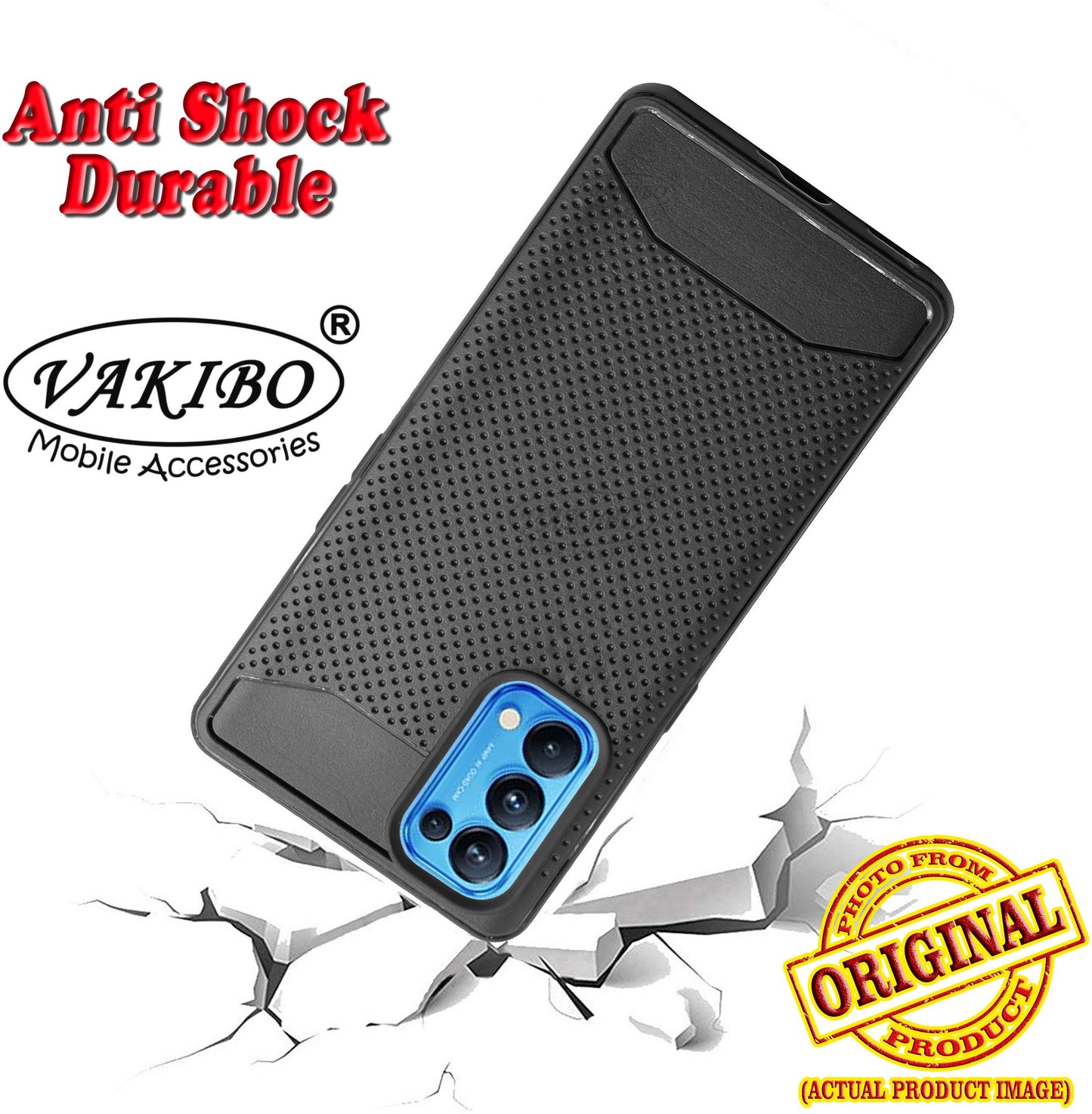 VAKIBO Dotted Design Black Coloured Soft TPU Back Cover Case Suitable for Oppo Reno 5 Pro