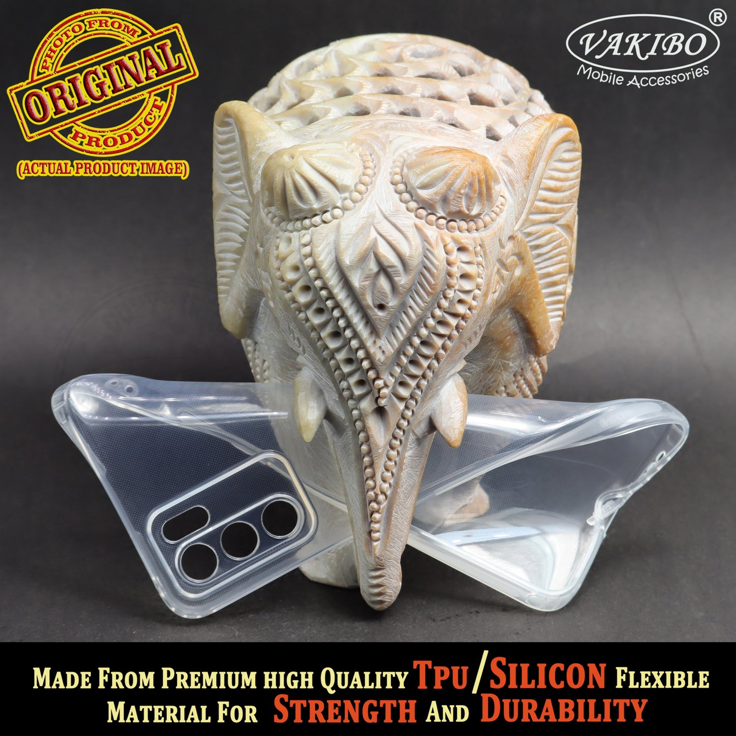 VAKIBO Super Premium Soft TPU Transparent Case With Dustplug,Side Grip,Corner Protection,lanyard Cuts,Camera Protection Suitable for Oppo Reno 6