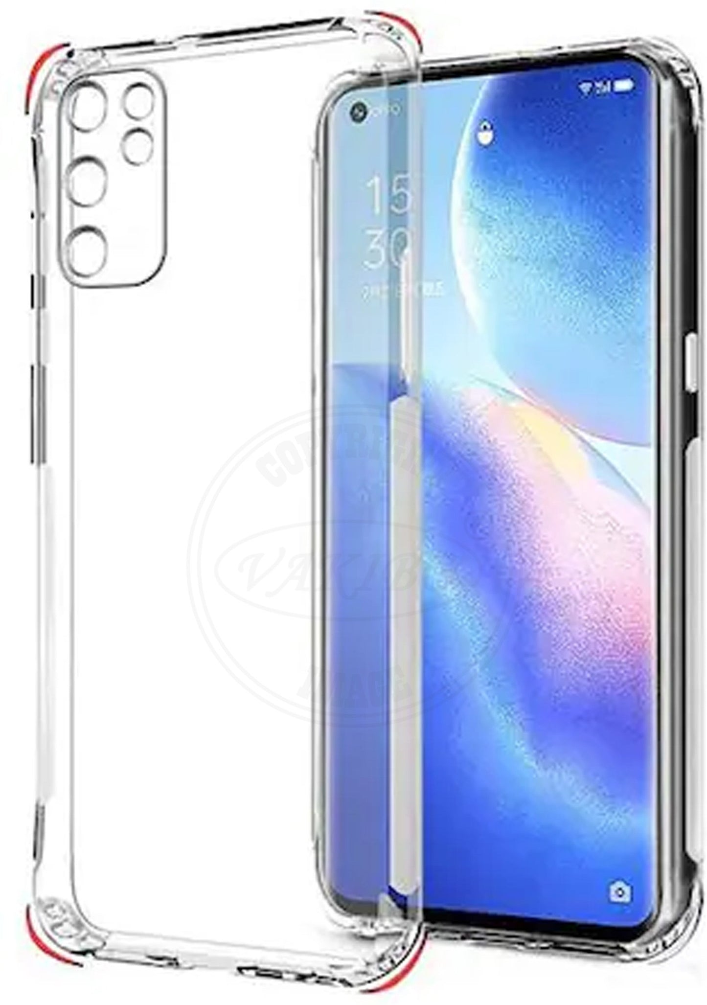 VAKIBO Super Premium Soft TPU Transparent Case With Dustplug,Side Grip,Corner Protection,lanyard Cuts,Camera Protection Suitable for Oppo Reno 6
