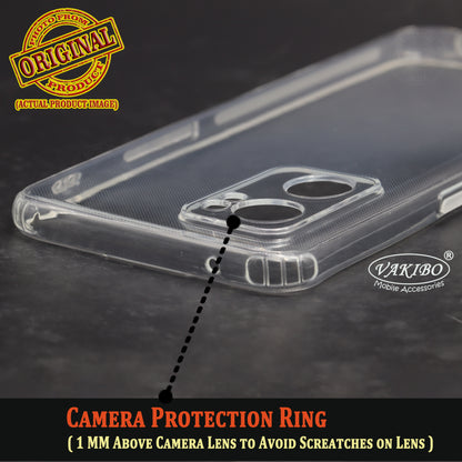 VAKIBO Super Premium Soft TPU Transparent Case With Dustplug,Side Grip,Corner Protection,lanyard Cuts,Camera Protection Suitable for Oppo Reno 7