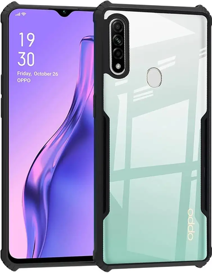 VAKIBO Super Premium Black Border Transparent Case With Corner Protection & Camera Protection Suitable for Oppo A31