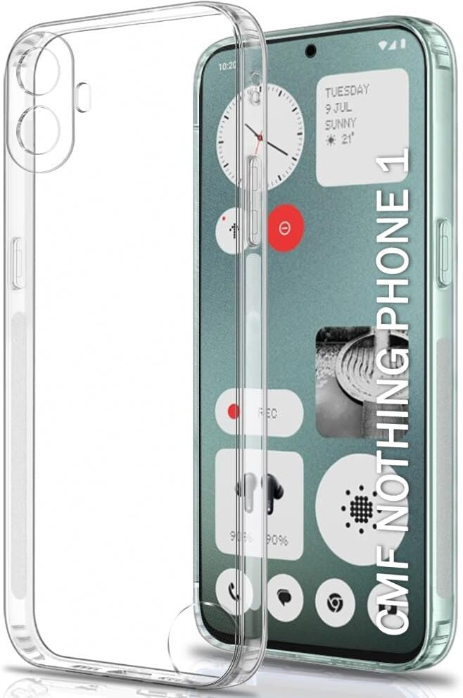 VAKIBO Premium Clear 1.5MM Thick Transparent Soft TPU Rubber Back Cover Case With Camera Protection Suitable for Nothing Phone CMF 1