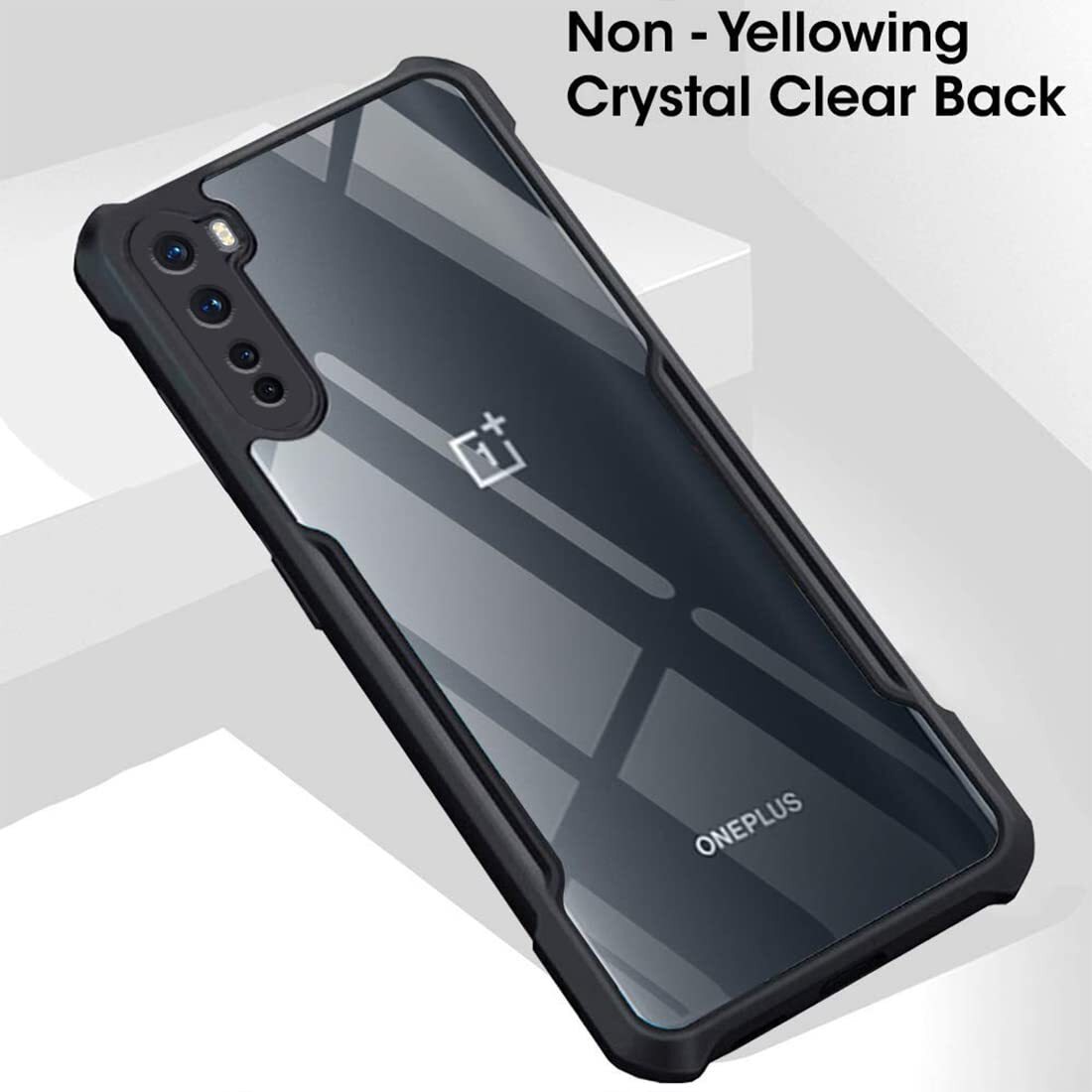 VAKIBO Super Premium Black Border Transparent Case With Corner Protection & Camera Protection Suitable for Oneplus Nord