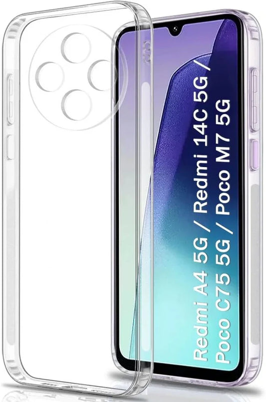 VAKIBO Premium Clear 1.5MM Thick Transparent Soft TPU Rubber Back Cover Case With Camera Protection Suitable for Mi Redmi 14R