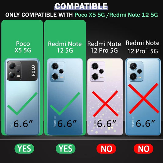 VAKIBO Premium Clear 2MM Thick Transparent Soft TPU Rubber Back Cover Case With Camera Protection Suitable for Mi Redmi Note 12 5G