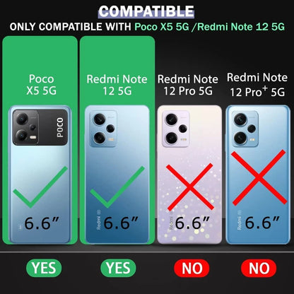 VAKIBO Golden Chrome Border Black Coloured Soft TPU Back Cover Case With Camera Protection Suitable for Mi Redmi Note 12 5g