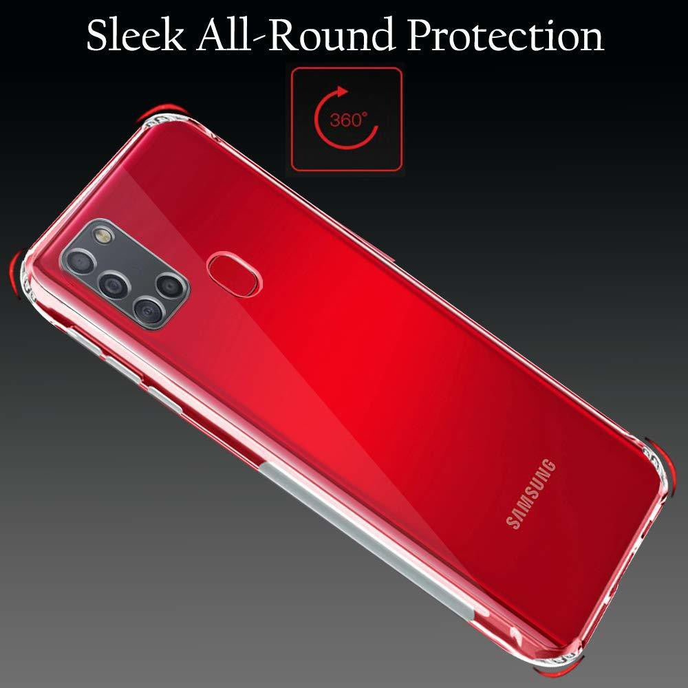 VAKIBO Premium Clear 1.5MM Thick Transparent Soft TPU Rubber Back Cover Case With Camera Protection Suitable for Samsung Galaxy A21S