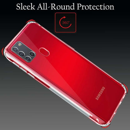 VAKIBO Premium Clear 1.5MM Thick Transparent Soft TPU Rubber Back Cover Case With Camera Protection Suitable for Samsung Galaxy A21S