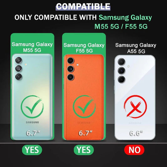 VAKIBO Premium Clear 2MM Thick Transparent Soft TPU Rubber Back Cover Case With Camera Protection Suitable for Samsung Galaxy C55 5G