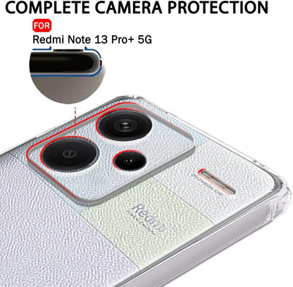 VAKIBO Premium Clear 1.5MM Thick Transparent Soft TPU Rubber Back Cover Case With Camera Protection Suitable for Mi Redmi Note 13 Pro Plus