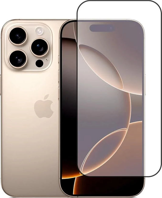 Super Premium Quality Tempered Glass Screen Guard Protector With Black Border Suitable For iPhone 16 Pro Max
