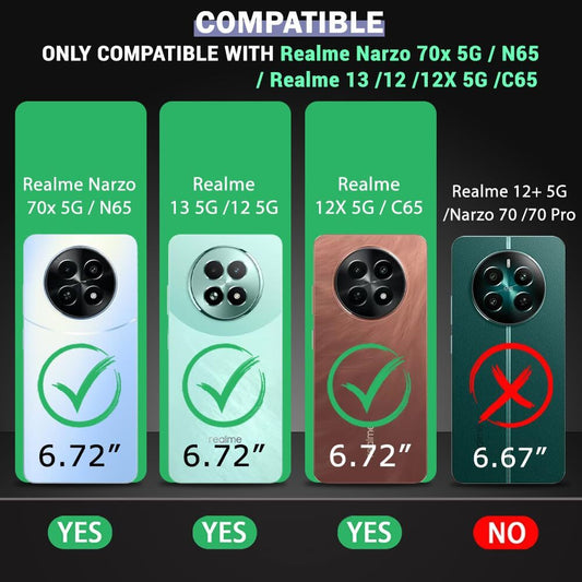 VAKIBO Premium Clear 1.5MM Thick Transparent Soft TPU Rubber Back Cover Case With Camera Protection Suitable for Realme 12 5G