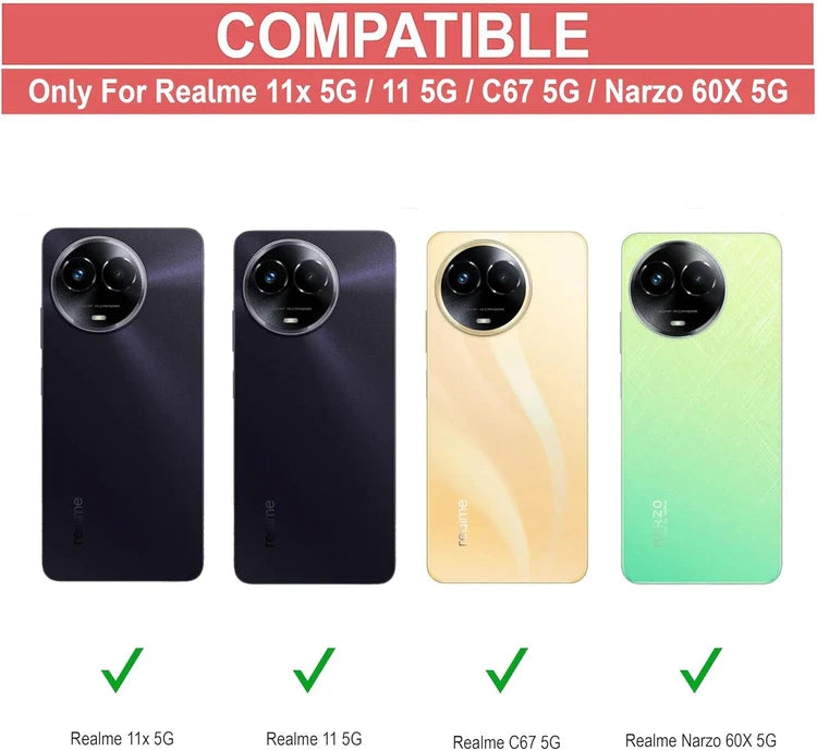VAKIBO Premium Clear 1.5MM Thick Transparent Soft TPU Rubber Back Cover Case With Camera Protection Suitable for Realme 11 5G