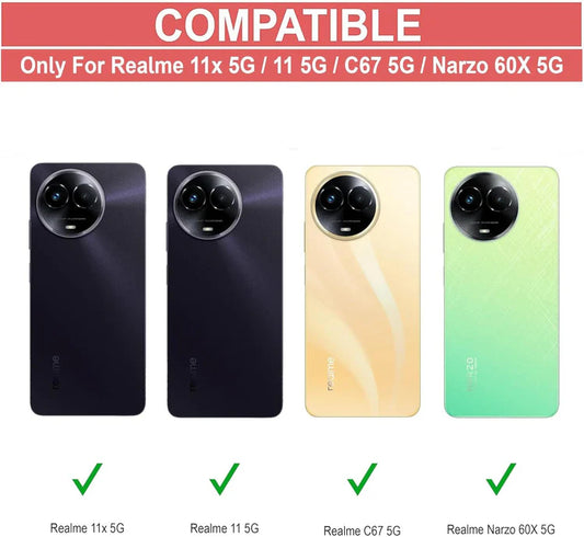 VAKIBO Premium Clear 1.5MM Thick Transparent Soft TPU Rubber Back Cover Case With Camera Protection Suitable for Realme C67