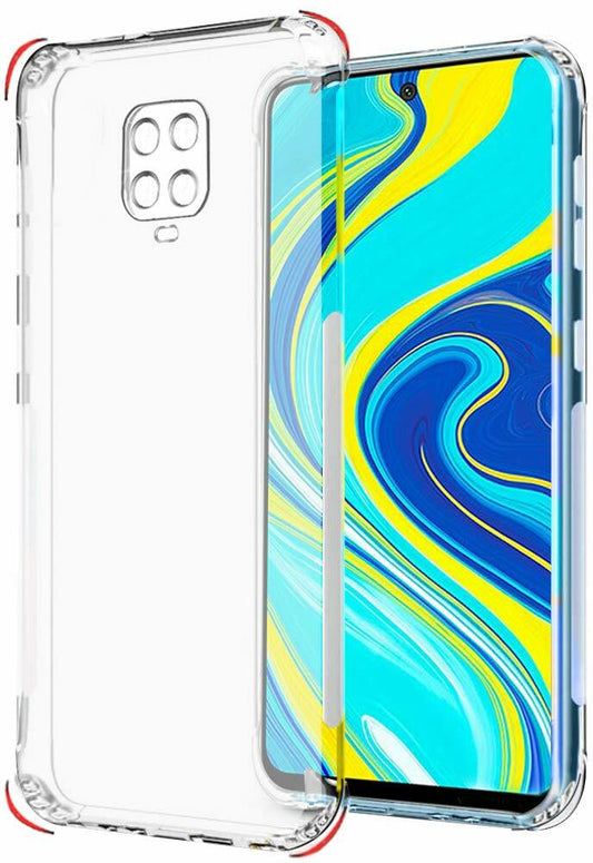 VAKIBO Super Premium Soft TPU Transparent Case With Dustplug,Side Grip,Corner Protection,lanyard Cuts,Camera Protection Suitable for Redmi Note 9 Pro