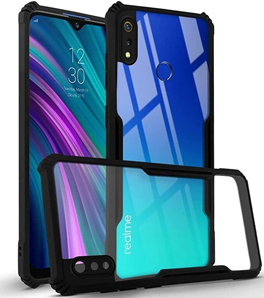 VAKIBO Super Premium Black Border Transparent Case With Corner Protection & Camera Protection Suitable for Realme 3