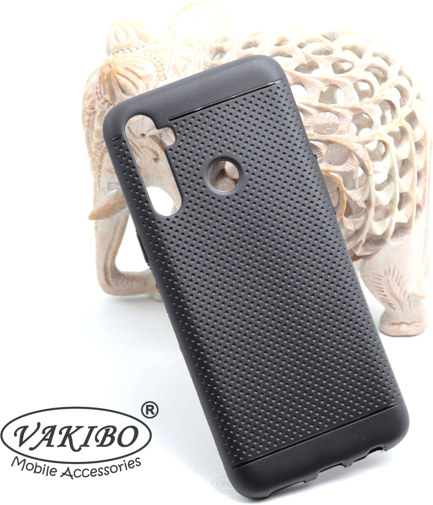 VAKIBO Dotted Design Black Coloured Soft TPU Back Cover Case Suitable for Realme 5s