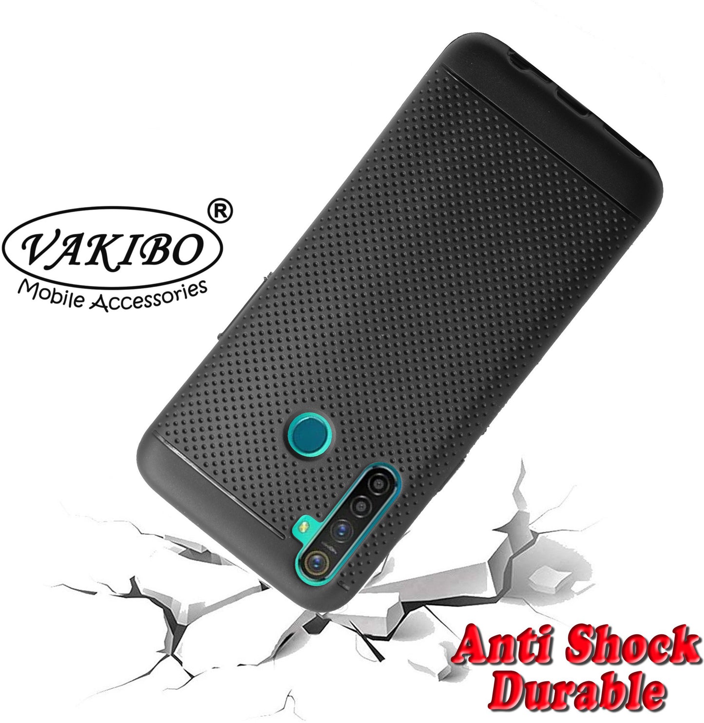 VAKIBO Dotted Design Black Coloured Soft TPU Back Cover Case Suitable for Realme Narzo 10