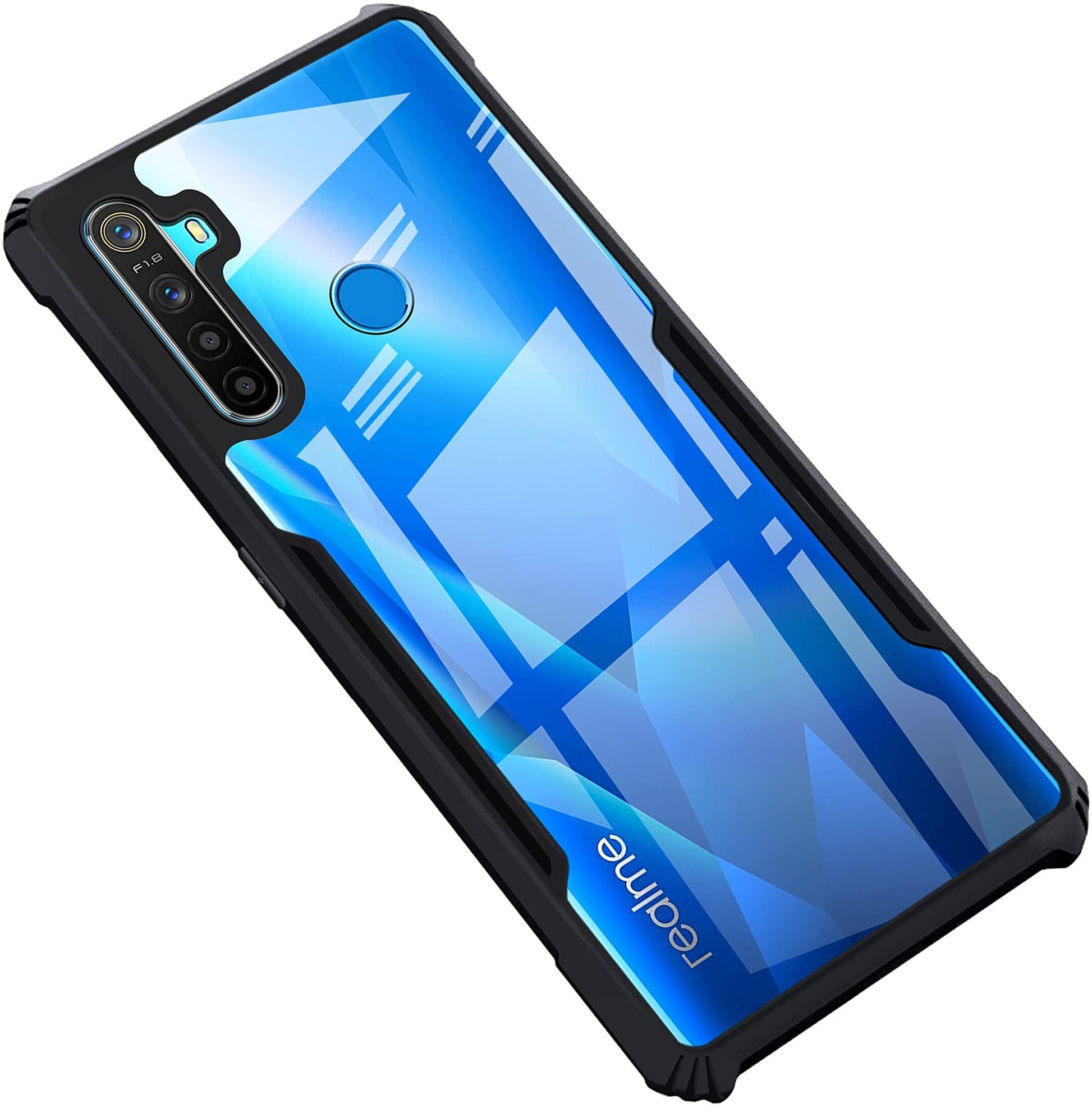 VAKIBO Super Premium Black Border Transparent Case With Corner Protection & Camera Protection Suitable for Realme Narzo 10A