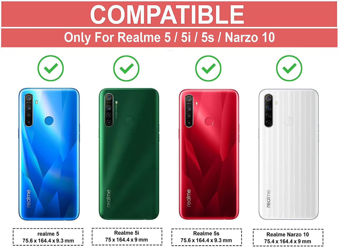 VAKIBO Super Premium Black Border Transparent Case With Corner Protection & Camera Protection Suitable for Realme 5s