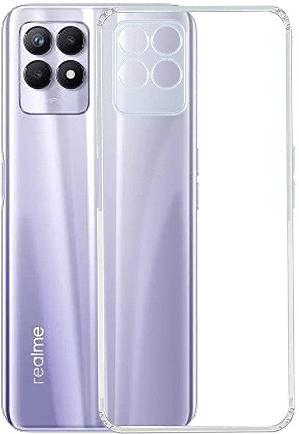 VAKIBO Super Premium Soft TPU Transparent Case With Dustplug,Side Grip,Corner Protection,lanyard Cuts,Camera Protection Suitable for Realme 8i