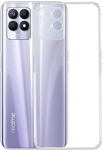 VAKIBO Super Premium Soft TPU Transparent Case With Dustplug,Side Grip,Corner Protection,lanyard Cuts,Camera Protection Suitable for Realme 8i