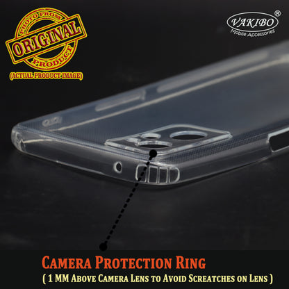 VAKIBO Super Premium Soft TPU Transparent Case With Dustplug,Side Grip,Corner Protection,lanyard Cuts,Camera Protection Suitable for Realme 9i