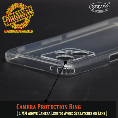 VAKIBO Super Premium Soft TPU Transparent Case With Dustplug,Side Grip,Corner Protection,lanyard Cuts,Camera Protection Suitable for Realme V25