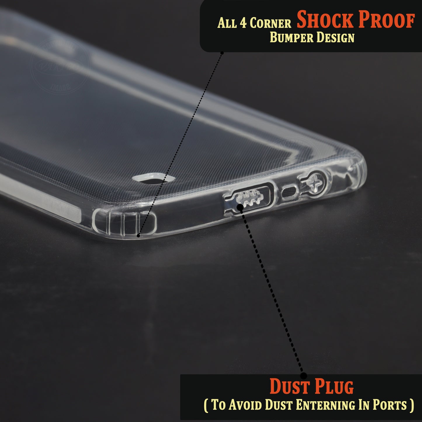 VAKIBO Super Premium Soft TPU Transparent Case With Dustplug,Side Grip,Corner Protection,lanyard Cuts,Camera Protection Suitable for Realme C20