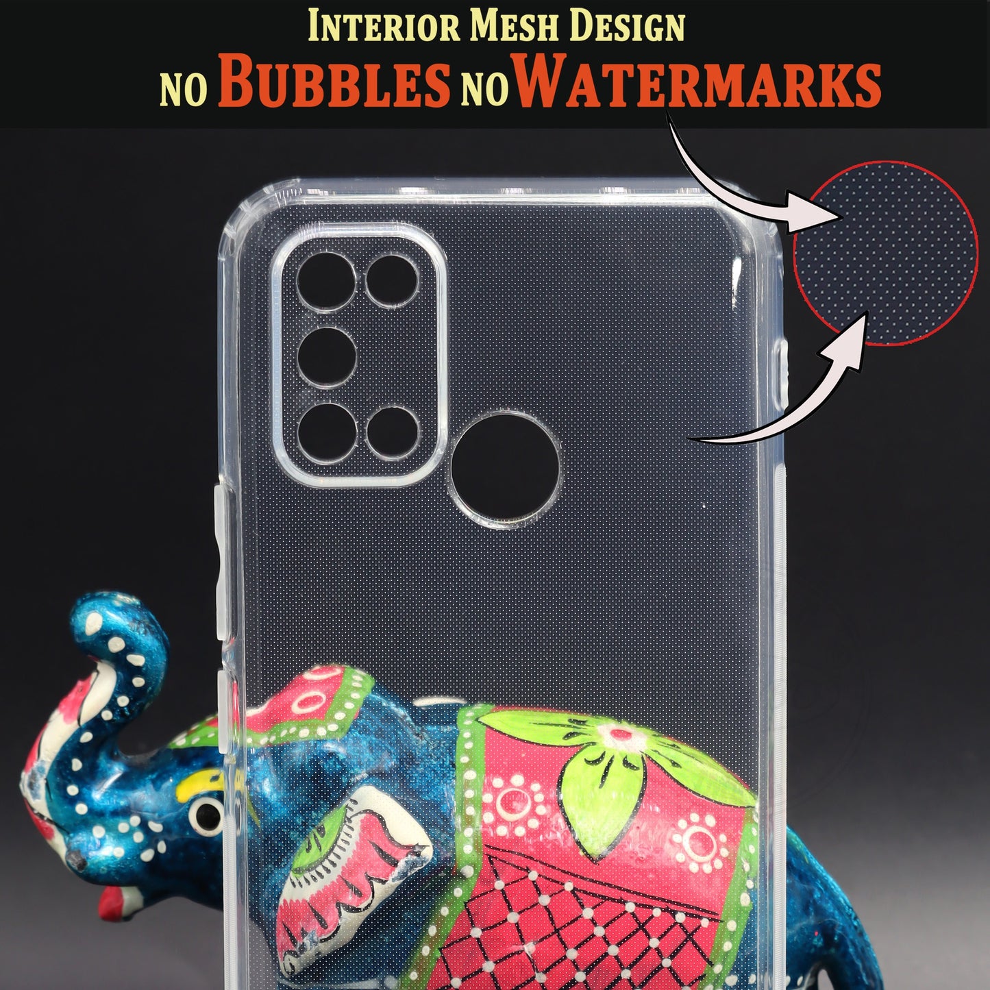 VAKIBO Super Premium Soft TPU Transparent Case With Dustplug,Side Grip,Corner Protection,lanyard Cuts,Camera Protection Suitable for Realme 7i