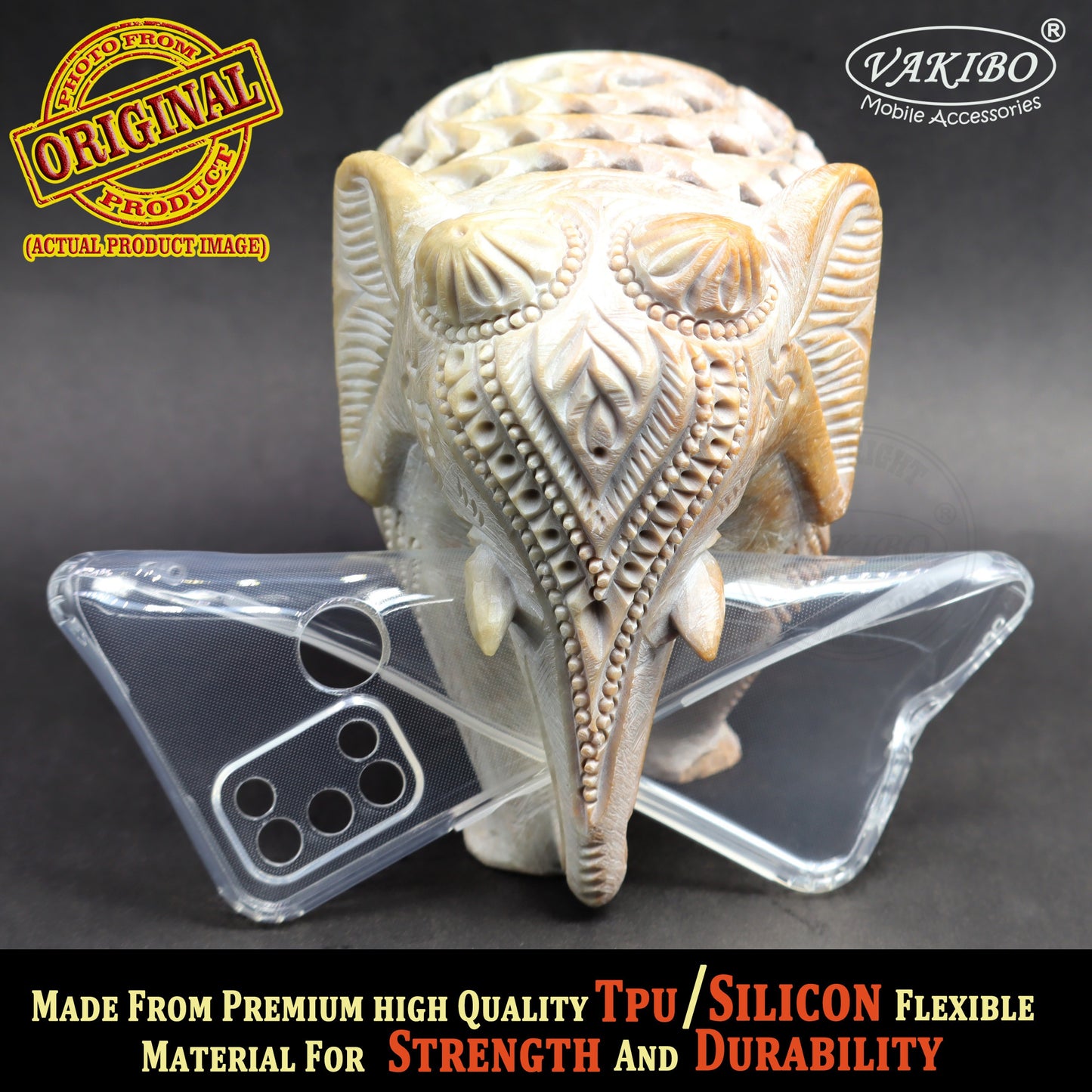 VAKIBO Super Premium Soft TPU Transparent Case With Dustplug,Side Grip,Corner Protection,lanyard Cuts,Camera Protection Suitable for Realme C17