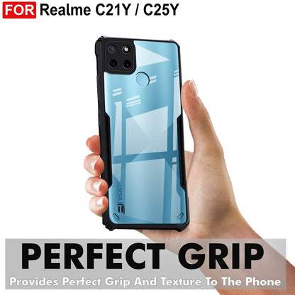 VAKIBO Super Premium Black Border Transparent Case With Corner Protection & Camera Protection Suitable for Realme C21Y