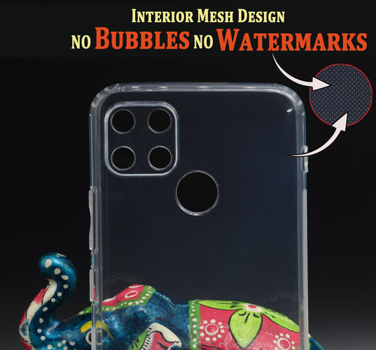 VAKIBO Super Premium Soft TPU Transparent Case With Dustplug,Side Grip,Corner Protection,lanyard Cuts,Camera Protection Suitable for Realme C21Y