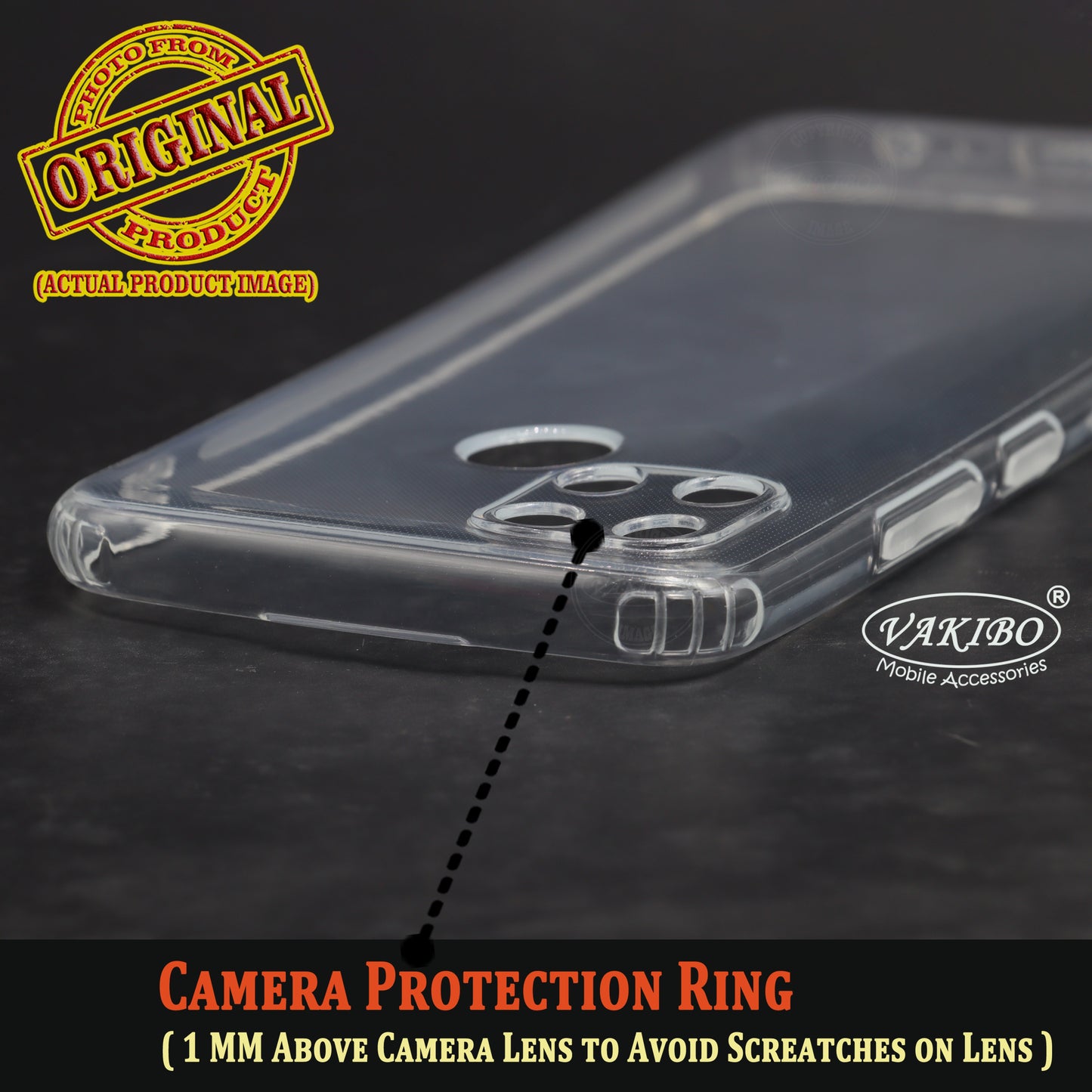 VAKIBO Super Premium Soft TPU Transparent Case With Dustplug,Side Grip,Corner Protection,lanyard Cuts,Camera Protection Suitable for Realme C21Y