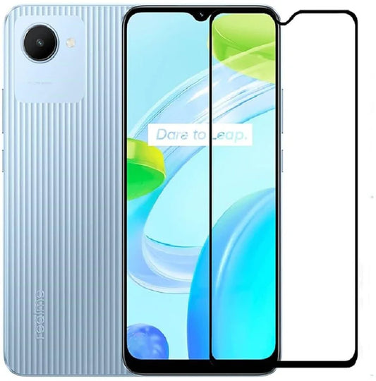 Super Premium Quality Tempered Glass Screen Guard Protector With Black Border Suitable For Realme Narzo 50i Prime