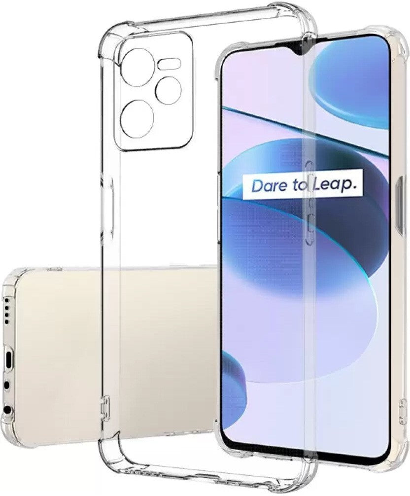 VAKIBO Super Premium Soft TPU Transparent Case With Dustplug,Side Grip,Corner Protection,lanyard Cuts,Camera Protection Suitable for Realme C35