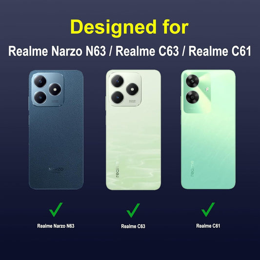 VAKIBO Premium Clear 1.5MM Thick Transparent Soft TPU Rubber Back Cover Case With Camera Protection Suitable for Realme C63 4G