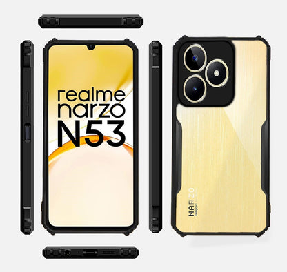 VAKIBO Super Premium Black Border Transparent Case With Corner Protection & Camera Protection Suitable for Realme C53