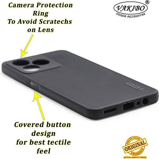 VAKIBO Dotted Black Coloured Made with Silicon Rubber TPU Back Cover Case Suitable for Realme Narzo N53