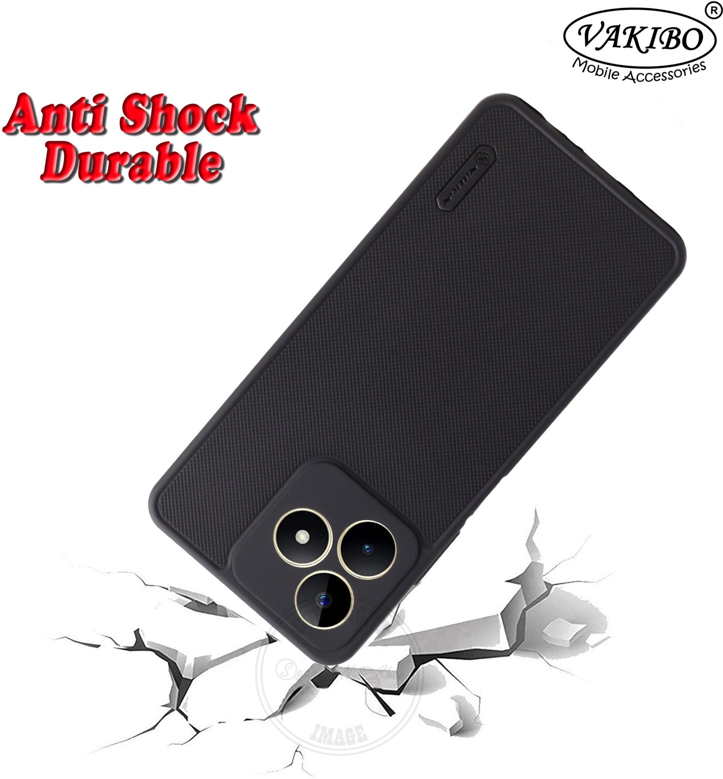 VAKIBO Dotted Black Coloured Made with Silicon Rubber TPU Back Cover Case Suitable for Realme C53