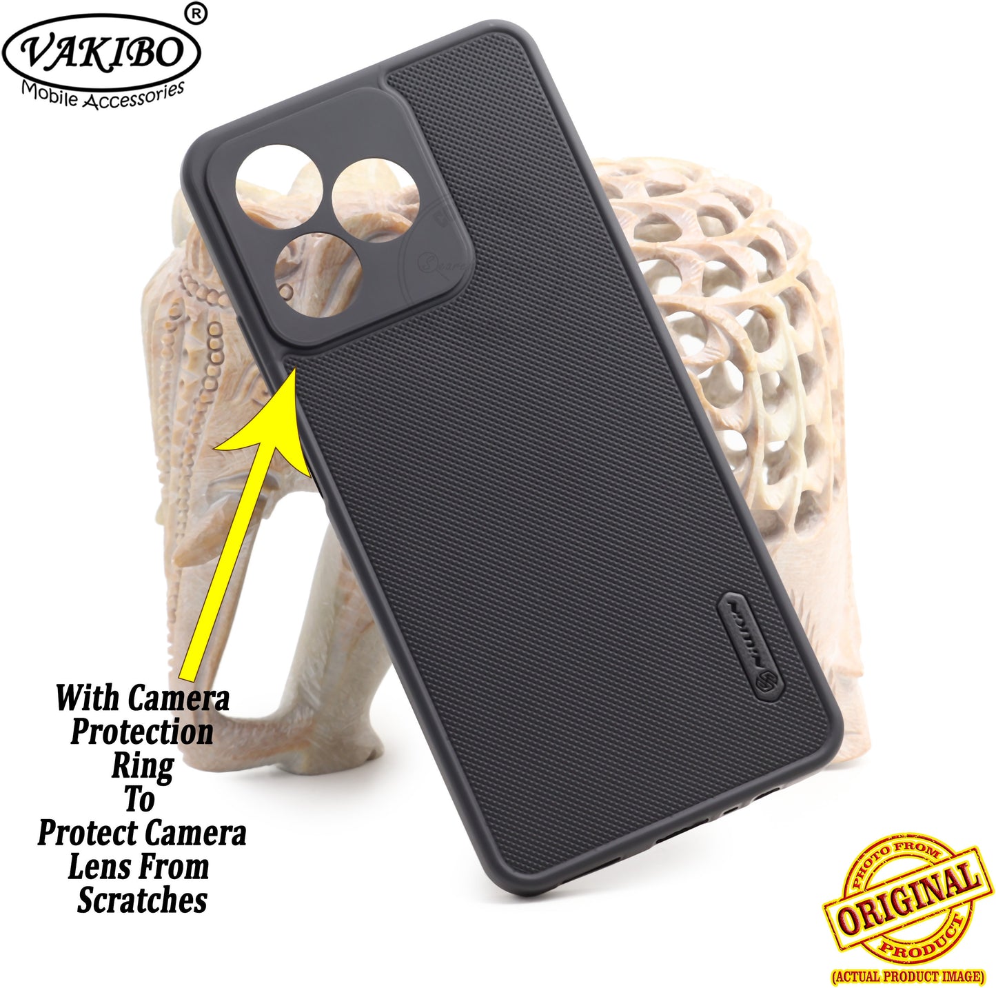 VAKIBO Dotted Black Coloured Made with Silicon Rubber TPU Back Cover Case Suitable for Realme C51 4G