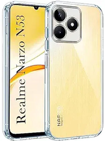 VAKIBO Super Premium Soft TPU Transparent Case With Dustplug,Side Grip,Corner Protection,lanyard Cuts,Camera Protection Suitable for Realme C53
